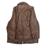 SCOUT Mens Jacket Brown Faux Leather L
