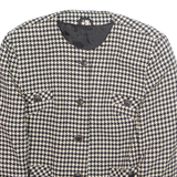 Womens Blazer Jacket White Wool Gingham M