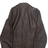 Mens Jacket Brown Faux Leather L