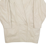 Womens Jacket Cream Faux Leather L