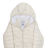 KANGOL Womens Puffer Jacket Cream Hooded M