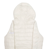 KANGOL Womens Puffer Jacket Cream Hooded M