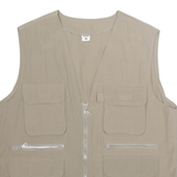 Mens Utility Vest Gilet Cream XL