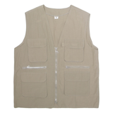 Mens Utility Vest Gilet Cream XL