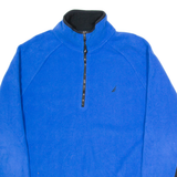 NAUTICA Mens Fleece Blue 1/4 Zip L