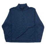 WRANGLER Mens Jumper Blue 1/4 Zip Tight Knit L