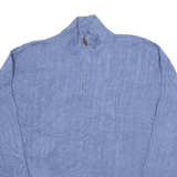 NAUTICA Mens Jumper Blue 1/4 Zip Cable Knit L