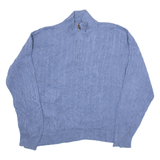 NAUTICA Mens Jumper Blue 1/4 Zip Cable Knit L
