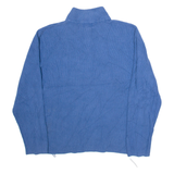 CALVIN KLEIN Womens Jumper Blue 1/4 Zip Tight Knit XL