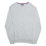 TOMMY HILFIGER Mens Jumper Grey Tight Knit XL