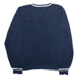 NAUTICA Womens Jumper Blue V-Neck Tight Knit L