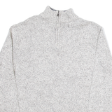 CHAPS Mens Jumper White 1/4 Zip Tight Knit M