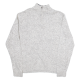 CHAPS Mens Jumper White 1/4 Zip Tight Knit M