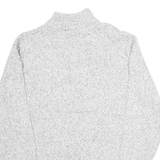 CHAPS Mens Jumper White 1/4 Zip Tight Knit M