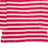 TOMMY HILFIGER Womens Jumper Red Striped V-Neck Tight Knit S