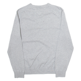 TOMMY HILFIGER Womens Jumper Grey V-Neck Tight Knit M