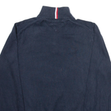 TOMMY HILFIGER Mens Jumper Blue 1/4 Zip Tight Knit M