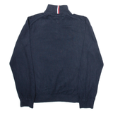 TOMMY HILFIGER Mens Jumper Blue 1/4 Zip Tight Knit M