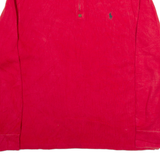 POLO RALPH LAUREN Mens Jumper Red 1/4 Zip Tight Knit L