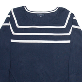NAUTICA Womens Jumper Blue Striped Tight Knit XL
