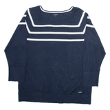 NAUTICA Womens Jumper Blue Striped Tight Knit XL