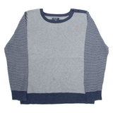 NAUTICA Mens Jumper Grey Striped Tight Knit 2XL
