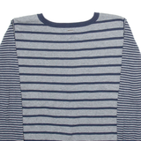 NAUTICA Mens Jumper Grey Striped Tight Knit 2XL