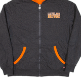 NFL Reversable Cleveland Browns Mens Orange Hoodie Full Zip USA M