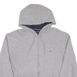 NAUTICA Mens Grey Hoodie Full Zip L