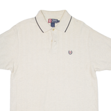CHAPS RALPH LAUREN Mens Polo Shirt Beige Striped L