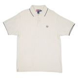 CHAPS RALPH LAUREN Mens Polo Shirt Beige Striped L