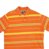 CHAPS RALPH LAUREN Mens Polo Shirt Orange Striped L