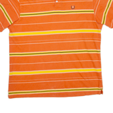 CHAPS RALPH LAUREN Mens Polo Shirt Orange Striped L
