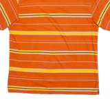 CHAPS RALPH LAUREN Mens Polo Shirt Orange Striped L