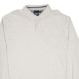 TOMMY HILFIGER Mens Polo Shirt Beige Long Sleeve 2XL