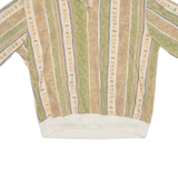 BON WORTH Womens Polo Shirt Green Striped L