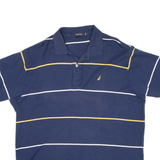 NAUTICA Mens Polo Shirt Blue Striped L