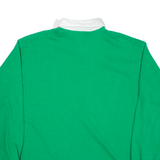 RUGBY WORLD Mens Polo Shirt Green Long Sleeve XL