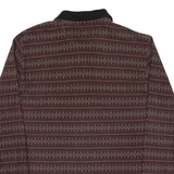 CHAPS RALPH LAUREN Mens Polo Shirt Maroon Crazy Pattern Long Sleeve S