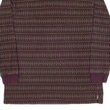 CHAPS RALPH LAUREN Mens Polo Shirt Maroon Crazy Pattern Long Sleeve S