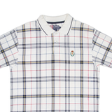 CHAPS RALPH LAUREN Mens Polo Shirt White Check L
