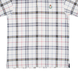 CHAPS RALPH LAUREN Mens Polo Shirt White Check L