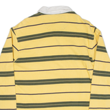 DANIEL CREMIEUX Mens Polo Shirt Yellow Striped Long Sleeve XL