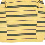 DANIEL CREMIEUX Mens Polo Shirt Yellow Striped Long Sleeve XL