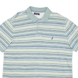 NAUTICA Mens Polo Shirt Green Striped XL