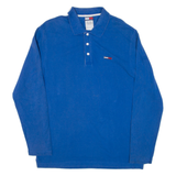 TOMMY JEANS Mens Polo Shirt Blue Long Sleeve L