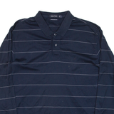 NAUTICA Mens Polo Shirt Blue Striped Long Sleeve L