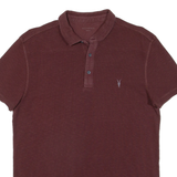 ALL SAINTS Mens Polo Shirt Maroon M