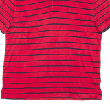 TOMMY HILFIGER Mens Polo Shirt Red Striped L