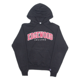 CHAMPION Edgewood College Mens Black Hoodie USA S